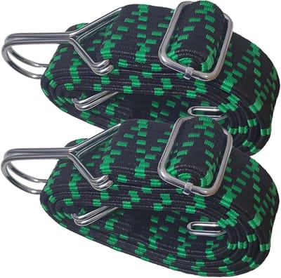 Set van 2 spanrubber met haken 100 cm - Ideaal voor outdoor, tuin, camping en bagagebeveiliging