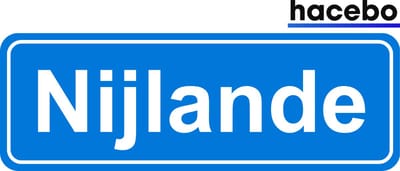 Hacebo - Plaatsnaam Sticker - 29x10 CM - Nijlande sticker - Verkeersborden sticker - grappige cadeaus - Nijlande