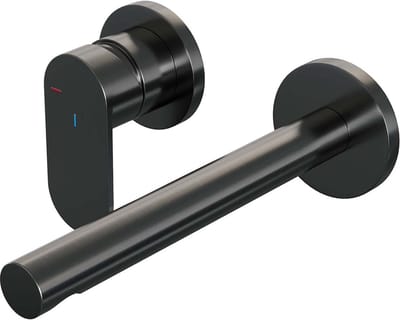 Brauer Gunmetal Edition inbouw wastafelmengkraan met rechte uitloop en rozetten model C2 gunmetal geborsteld PVD