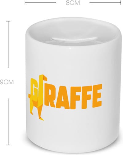 Akyol - giraffe logo geel Spaarpot - Giraffe - dieren liefhebber - iemand die houdt van giraffen - verjaardag - cadeau - kado - geschenk - 350 ML inhoud