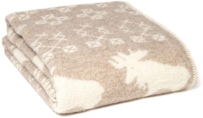 WOOOL Wollen Deken - REINDEER (Beige) - 130x200cm - Omkeerbaar