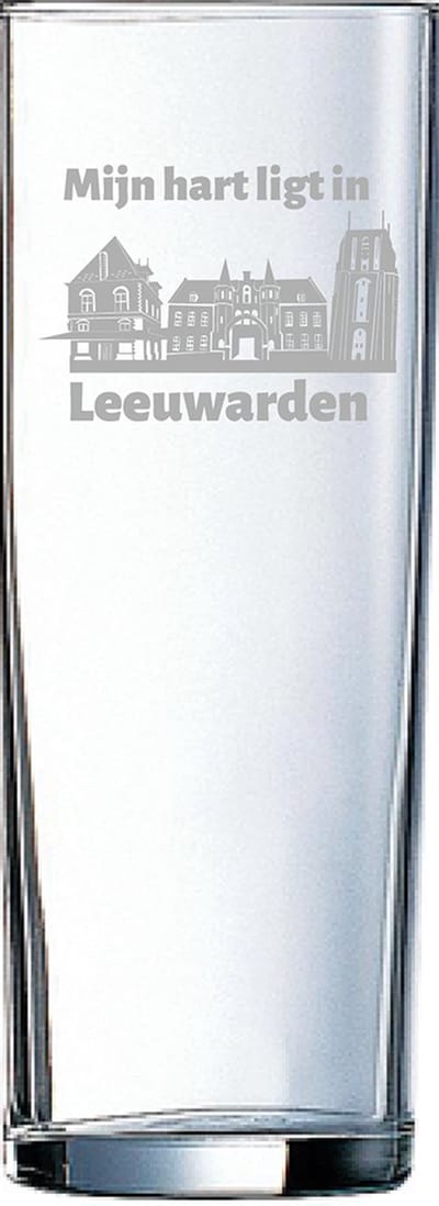 Gegraveerde longdrinkglas 31cl Leeuwarden