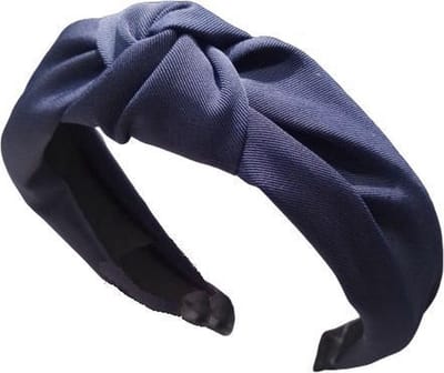Dames Haarband Diadeem met Knoop – Navy - Marine Blauw - Donkerblauw - Haarband voor Vrouwen, Dames, Tieners & Meiden
