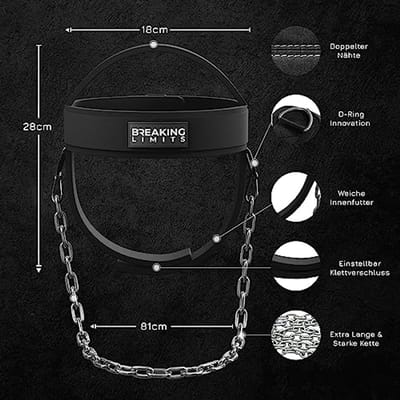 Nektrainer voor vechtsport met klittenbandsluiting en hoofd- en kinriem - 81 cm ketting