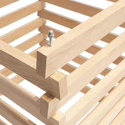 Compostbak Hout - Compostvat Tuin - Compost Maken - Uniek Plug-in Systeem - 100x100x89 cm - Houtkleur