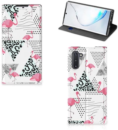 Book Case voor Samsung Galaxy Note 10 Hoesje maken Flamingo Triangle