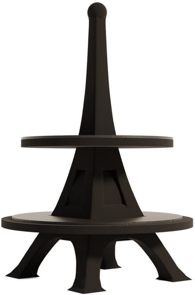Fiastra La Tour Eiffel Etagere - 2-laags - Mat Zwart - Ø 30 cm