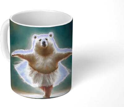 Mok - Koffiemok - Beer - Rok - Ballet - Portret - Dieren - Kids - Mokken - 350 ML - Beker - Koffiemokken - Theemok