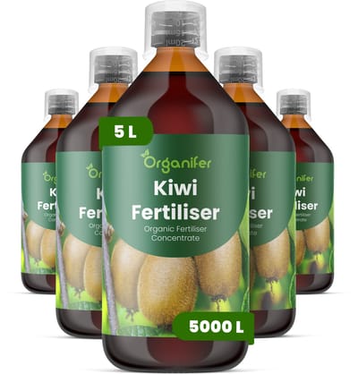 Vloeibare Meststof Voor Kiwi 5X1 L Voor 5000 L - Npk 2-1-8 - Krachtige Rankgroei - Sterke Scheutvorming - Wortelvitaliteit - Vruchtstevigheid - Zoetheid - Vruchtkwaliteit - Bladontwikkeling - Jaarlijkse Opbrengst - Organifer