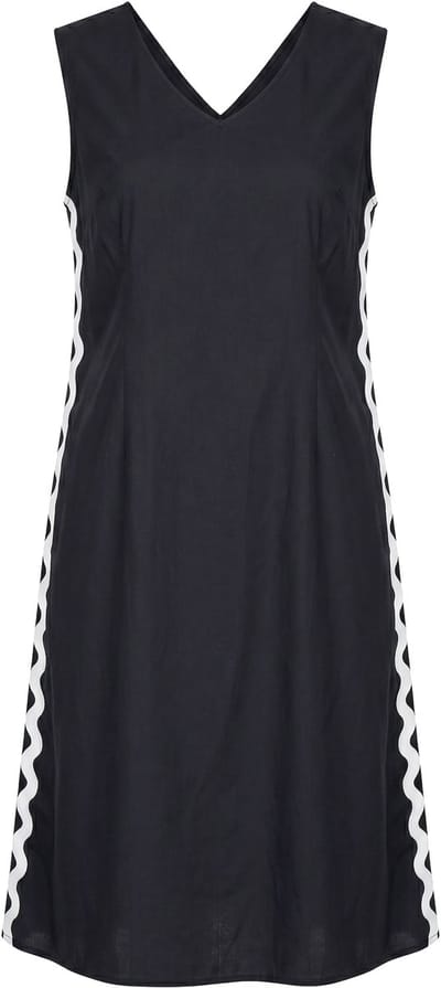 Angel of Style - Dames - Maxi-jurk A-lijn golvende band aan de zijkant - Zwart - Maat 44