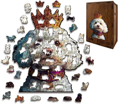 Houten Hondenpuzzel - Legspel Dieren - Ontspanning Thuis - Opvallende Vorm - 19 x 14 cm - Niet gespecificeerd
