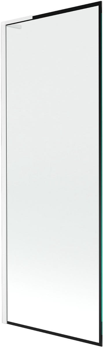 Mexen Next L badwand 1-vleugelig 70 x 150 , zwart frame, wit - 895-070-000-03-70-20