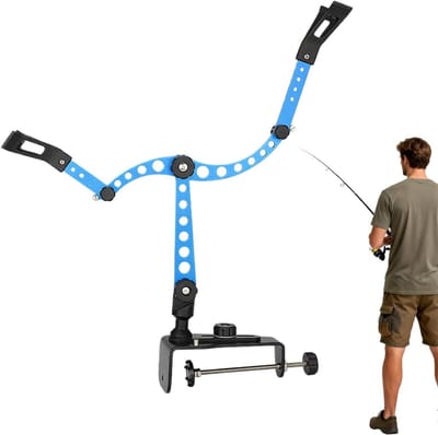 Hengel Houder Grond - Paalhouder Vissen - Vissen Stabiliseren - Verstelbare Hoek - 28.5 cm - Blauw