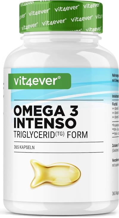 Omega 3 met 80% vetzuren - 120 capsules - 1000 mg visolie per capsule met EPA & DHA - Triglyceridevorm - Uitvoerig gezuiverd - Vit4ever