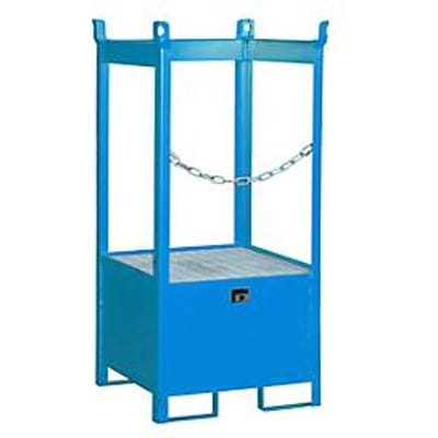 Stapelpallet voor vaten Bauer FSP-1, open aan zijkant, voor 1 x 200 l vat, blauw