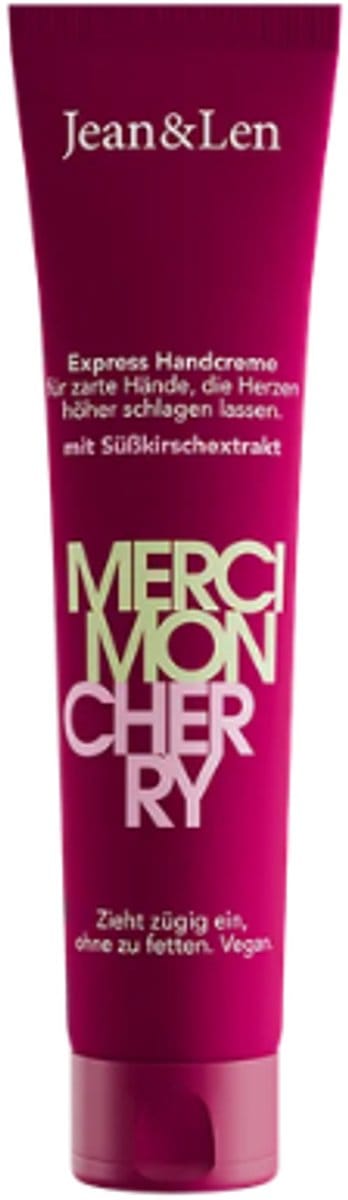 Jean & Len Handcrème Merci Mon Cherry - 75 ml | Met Zoethoutextract & Kersengeur - Snel Intrekkende Handverzorging - Vegan