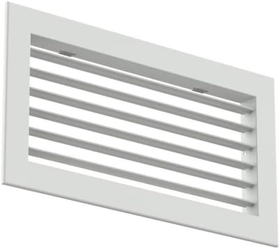 Wandrooster Aluminium - Ventilatierooster - Ventilatie Aanbrengen - Enkel Instelbaar - 400x200 mm - Wit RAL 9016