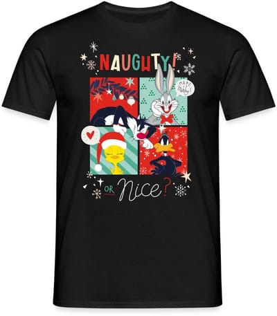 Looney Tunes Stout Of Aardig Kerstmis T-Shirt Heren