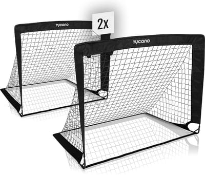 Tycano Pop-Up Voetbaldoelen Set van 2 - Kinderen - Voetbaldoeltjes - Opvouwbaar - 120 x 90 cm - 2 stuks - Zwart