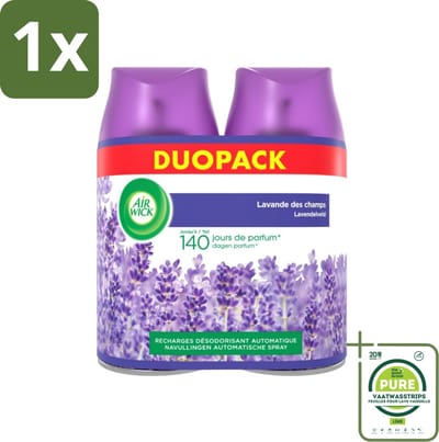 1 x Air Wick Freshmatic - Luchtverfrisser Navulling - Pure Fresh Lavendel - Bundel - 2x250ml - Luchtverfrisser - Lavendelgeur - Air Wick Freshmatic - Geurverspreider - Geurnavulling