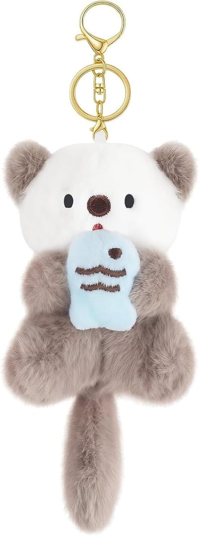 Thijox - Schattige Pluche Sleutelhanger Kawaii Otter Charm voor Dames en Tieners, Ideaal voor Handtassen, Rugzakken, Portemonnees & Auto Sleutelhanger