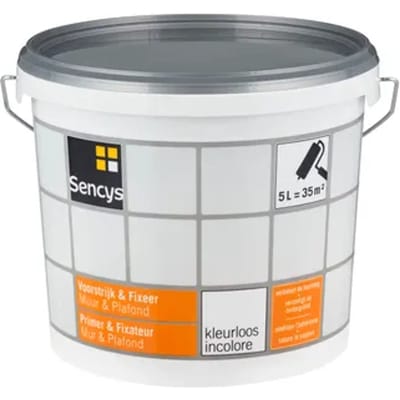 Sencys Voorstrijk En Fixeer Primer - Gipsplaten Binnen - Kleurloos - 5l