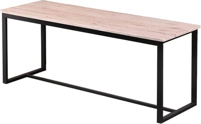 Industriële Bank - Eetbank Hout Metaal - Extra zitplaatsen - Modern design - 120 x 35 cm - Natuur Zwart