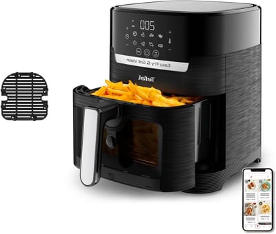 Heteluchtfriteuse Grill - Gezond Koken - Veelzijdig Koken - Kijkvenster - 45 Liter - Zwart