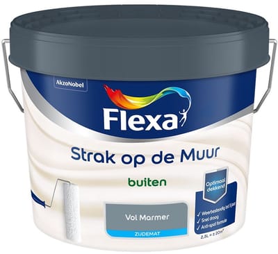 Flexa - Strak Op De Muur Buiten Zijdemat - Vol Marmer - Mengverf - 2,5 L
