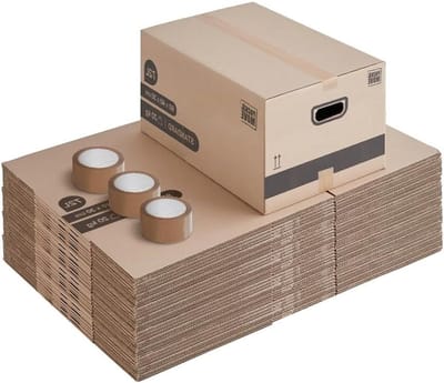 Verhuisdozen Set - Verhuisdozen Karton - Veilig Verhuizen - Versterkte Handgrepen - 60x40x30cm - Bruin