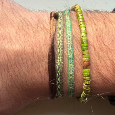 Azurro Elviro Heren Armbanden Set – Uniek en Handgemaakt Verschillende Designs – Natuursteen, Touw & Kralen Mix – Mediterrane Stijl - Cadeau voor Mannen & Vaderdag