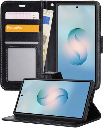 Hoesje - Geschikt voor Samsung Galaxy S26 Ultra - Luxe Bookcase - Walletcase Hoes - Portemonnee - Cover - Telefoonhoes - Zwart