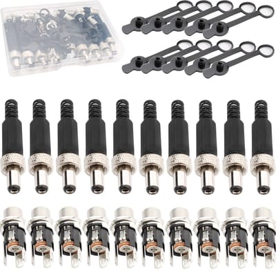 Allecto - RUNCCI-YUN 10PCS DC Power Connector 5.5 x 2.5mm - Waterdichte Barrel Jack Adapters voor CCTV