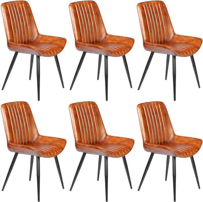 Leren eetkamerstoelen bruin – comfortabele stoelen voor eetkamer, kantoor & wachtruimte