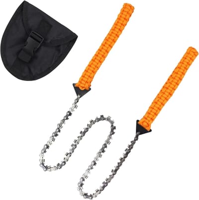Koolstofstaal handkettingzaag – Met riemtas, 65cm / 33 tanden, camping survival
