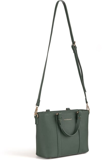 Vivisence Handtas Ecoskora Dames Bag Klassiek Modern Ontwerp Met Rits Zakje Schouderriem, Groen, één maat