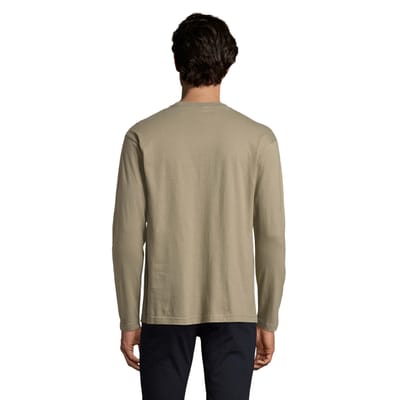 SOLS Heren Monarch T-shirt met lange mouwen (Kaki Groen)