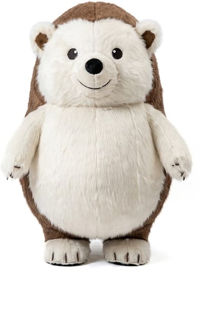 KIMU® Groot Opblaas Kostuum Egel - 2 Meter Opblaasbaar Pak - Mega Egelpak Mascotte Opblaaspak - Super Opblaasbare Egeltje Dierenpak Festival