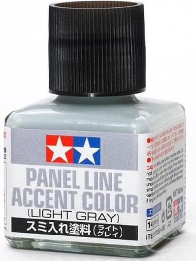 Tamiya Modelbouwdecoratie - 87189 Panel Line Accent Color - Light Gray - 40ml Effecten potje