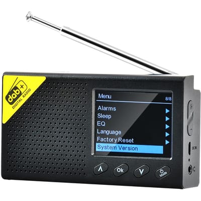 Digitale DAB- en FM-radio met BT, draagbare digitale radio, oplaadbare draadloze DAB+FM-ontvanger met zwart
