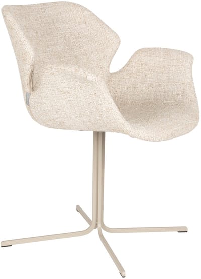 Zuiver Nikki Eetkamerstoelen Armleuning Beige - Set van 2