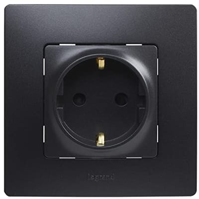 Monoblock Stopcontact 2P+T Enkel Zwart