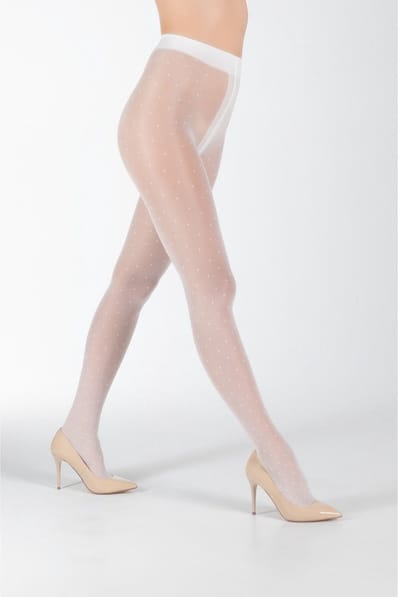 camano, Fijne panty, 40 den, semi-transparant, fijn, slijtvast, duurzaam, robuust, aangenaam, comfortabel, elastisch, stretch, patroon, stippen, gestippeld.