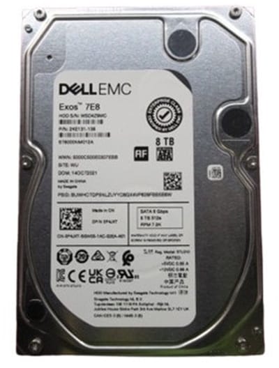 DELL 400-BRDB interne harde schijf 8 TB 7200 RPM 3.5" SATA III