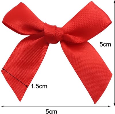 100 stuks kleine satijnen linten, strikken om te knutselen, 5 x 5 cm, kleine decoratieve strik voor doe-het-zelf handwerk, bruiloft, Kerstmis, Valentijnsdag, decoratie, kaarten maken, goud