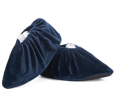 Wasbare schoenovertrekken, herbruikbaar, antislip en slijtvast, geschikt voor diverse binnenvloeren, one size fits all, marineblauw.