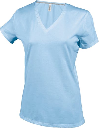 Kariban Dames/dames Feminine Fit Korte Mouwen V Hals T-Shirt (Hemelsblauw)