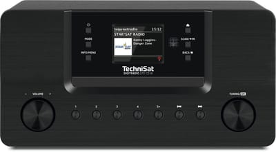 TechniSat DIGITRADIO 570 CD IR - Stereo DAB+ Internet radio (CD speler, WLAN, FM, Bluetooth audio streaming, Spotify, USB, wekker, WiFi streaming, AUXin, equalizer, afstandsbediening, 2x 5 watt) zwart