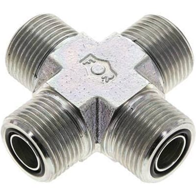 UNS 1''-14 Buitendraad Verzinkt Stalen Kruissok ORFS 400 Bar - Hydrauliek - FL4X-M-EZ-100U