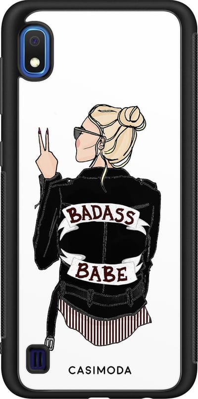 Casimoda® hoesje - Geschikt voor Samsung Galaxy A10 - Badass Babe Blondine - Zwart TPU Backcover - Geen opdruk - Multi